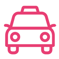 Paris taxi icon, main menu, yellow, 1
