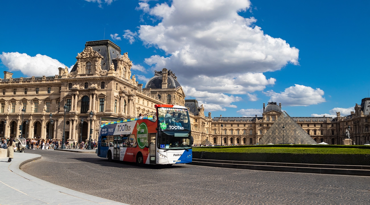 Hop-On Hop-Off Open-Top Bus at the Louvre