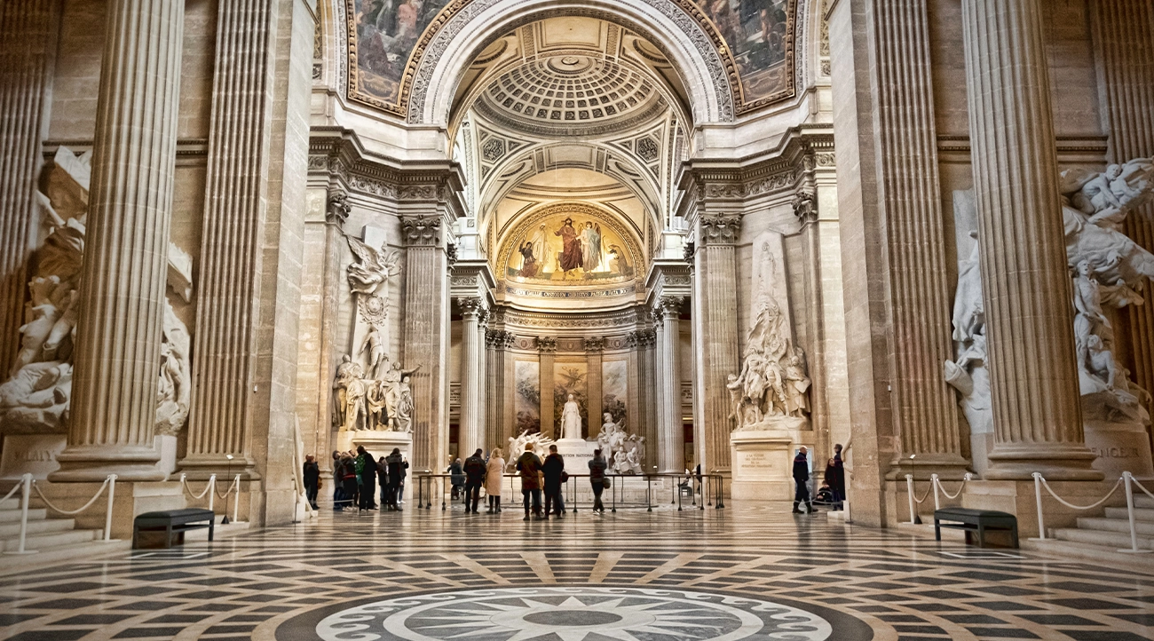 Interior of the Pantheon in Paris