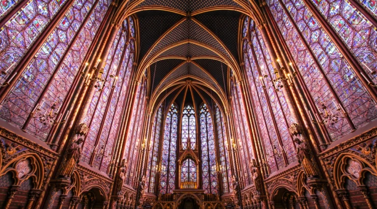 The stained glass windows of Saint Chapelle in Paris