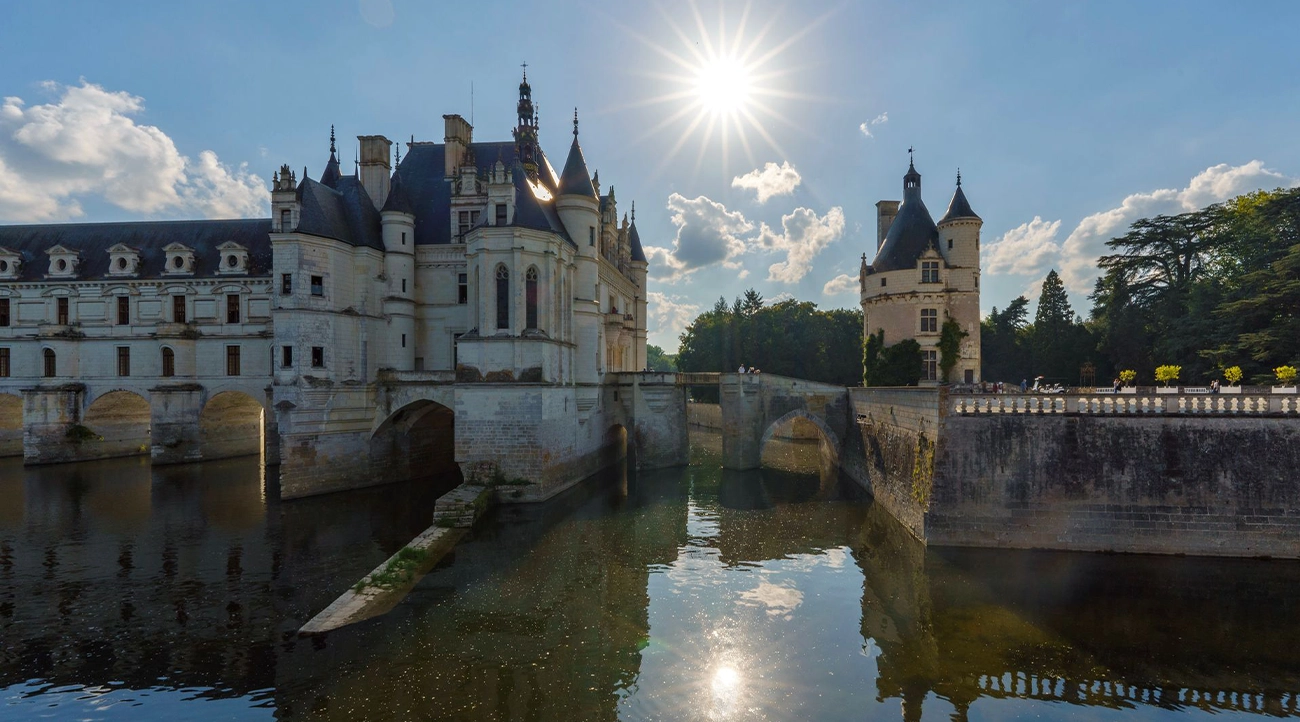 Morning view of a Loire castle
