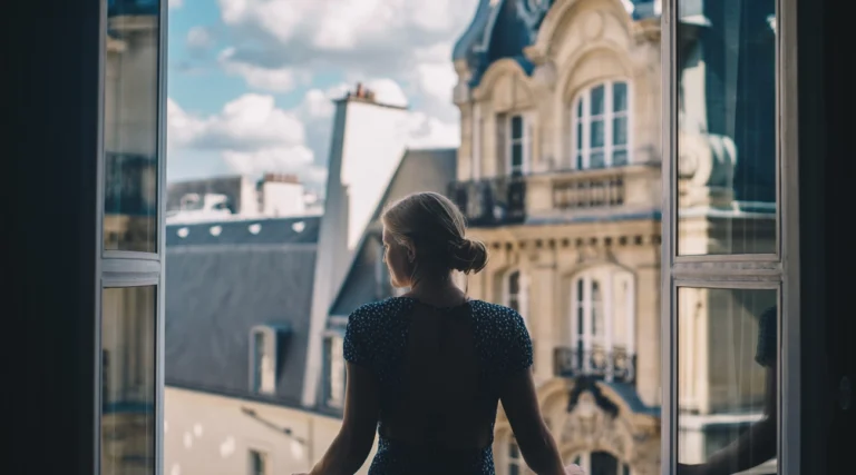Looking out the window onto the streets of Paris