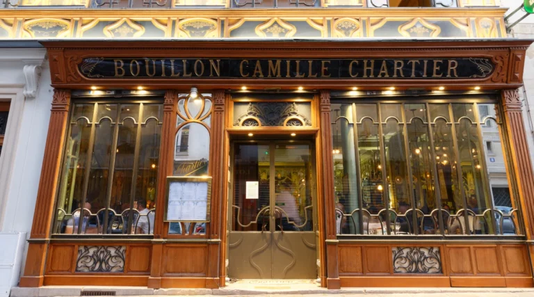 Exterior of a historic Buillons in Paris