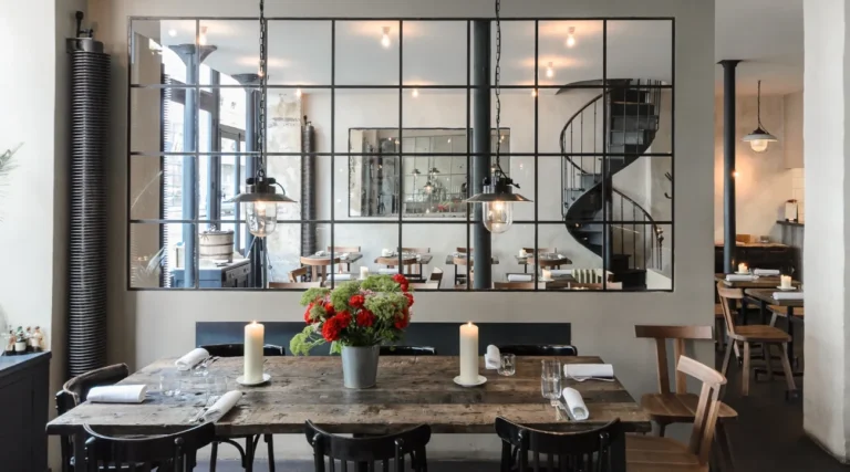 Interior of the Septime restaurant in Paris