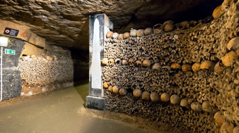 Interior of the Catacombs of Paris