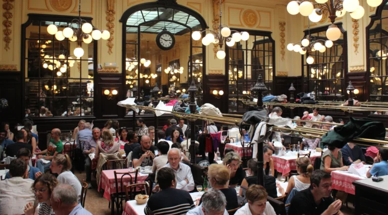 The interior of a traditional buillon in Paris