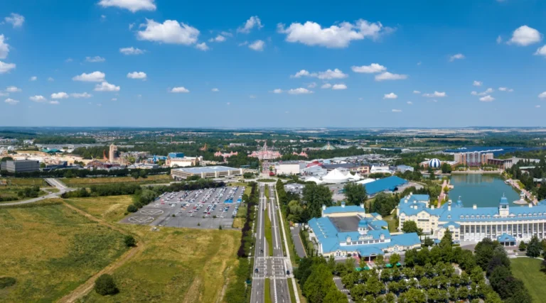Aerial view of the Disneyland Paris area