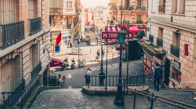 Typical Parisian stairs leading to the Metro