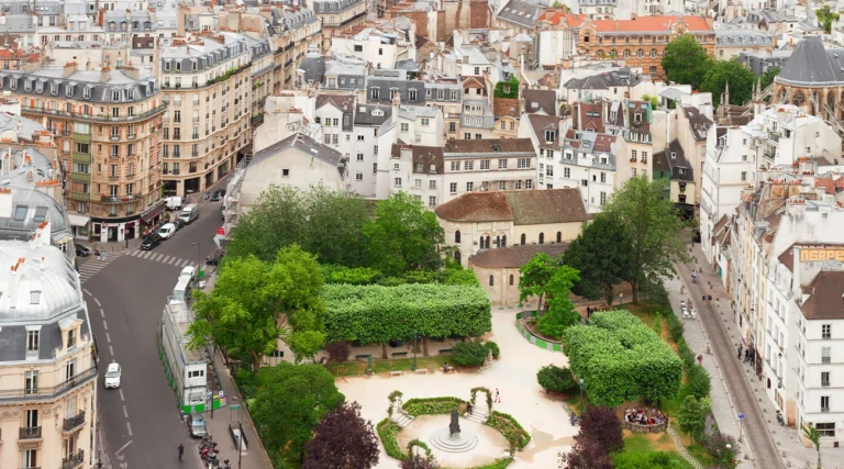 Aerial view of the Latin Quarter